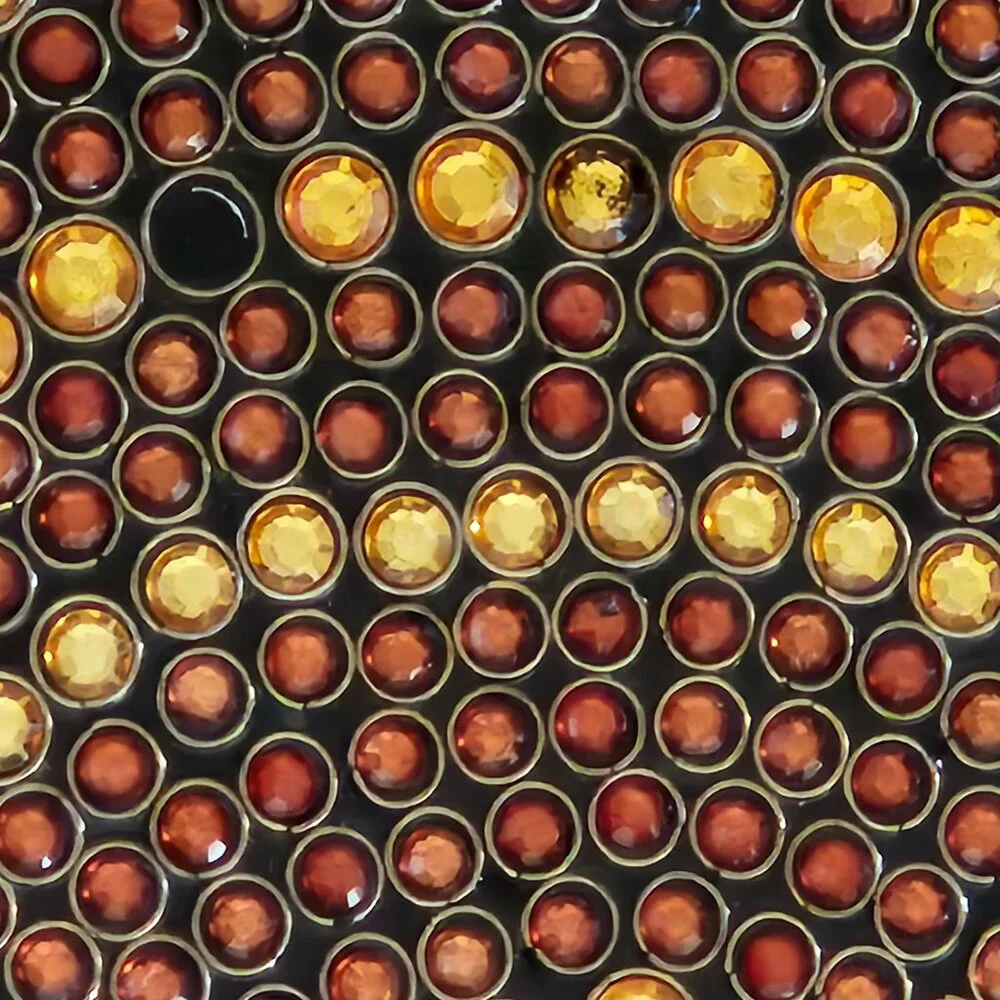 AS IS KIM SEYBERT HOLIDAY BROWN GOLD CRYSTAL BEADED PLACEMAT CHARGER CENTERPIECE